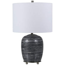 Transpose Satin Black Ceramic Accent Table Lamp