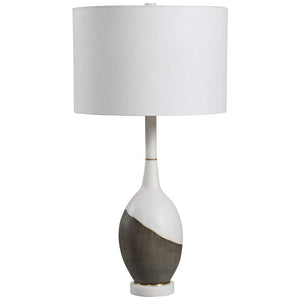 Tanali Charcoal and Polished White Table Lamp