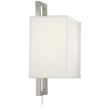 Aundria Rectangular Brushed Nickel Modern Plug-In Wall Lamp