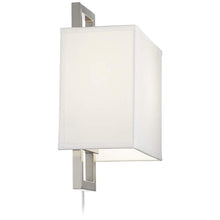 Aundria Rectangular Brushed Nickel Modern Plug-In Wall Lamp