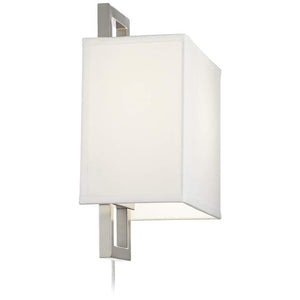 Aundria Rectangular Brushed Nickel Modern Plug-In Wall Lamp