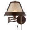 Samuel Mica Shade Mission Plug-In Swing Arm Wall Lamp with Cord Cover