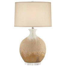 Marci Ivory Drip Round Ceramic Table Lamp