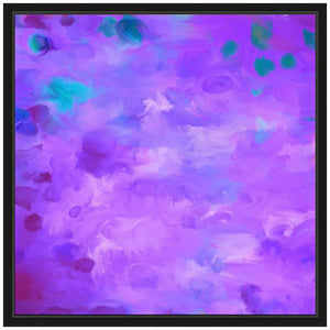 Purple Dots I 21 3/4" Square Framed Canvas Wall Art