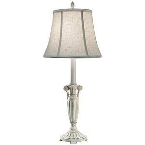 Distressed White Metal Buffet Table Lamp