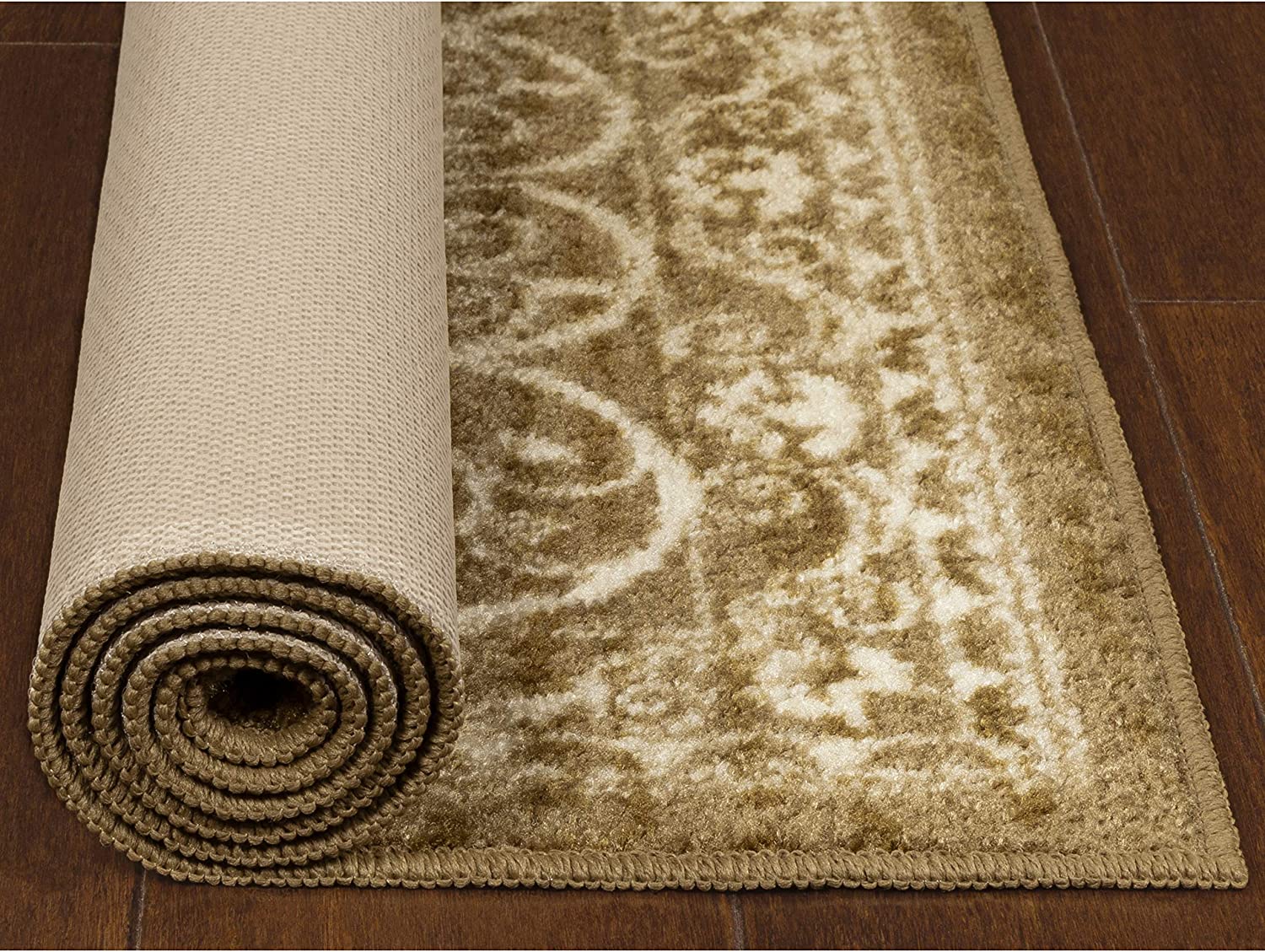 Maples Rugs Pelham Vintage Runner Rug Non Slip Washable Hallway Entry Carpet  [Made in USA], 2 x 6, Grey/Blue