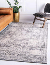 Bromley Collection Vintage Traditional Medallion Border Ivory Area Rug