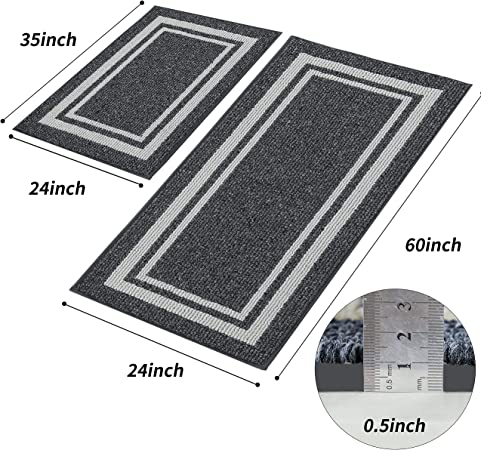 COSY HOMEER Long Kitchen Floor Mats for in Front of Sink Super Absorbent  Kitchen Rugs and Mats 24x59 Non-Skid Kitchen Mat Standing Mat