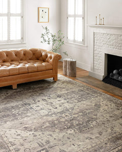Hathaway Collection  Steel / Ivory, Traditional Soft Area Rug
