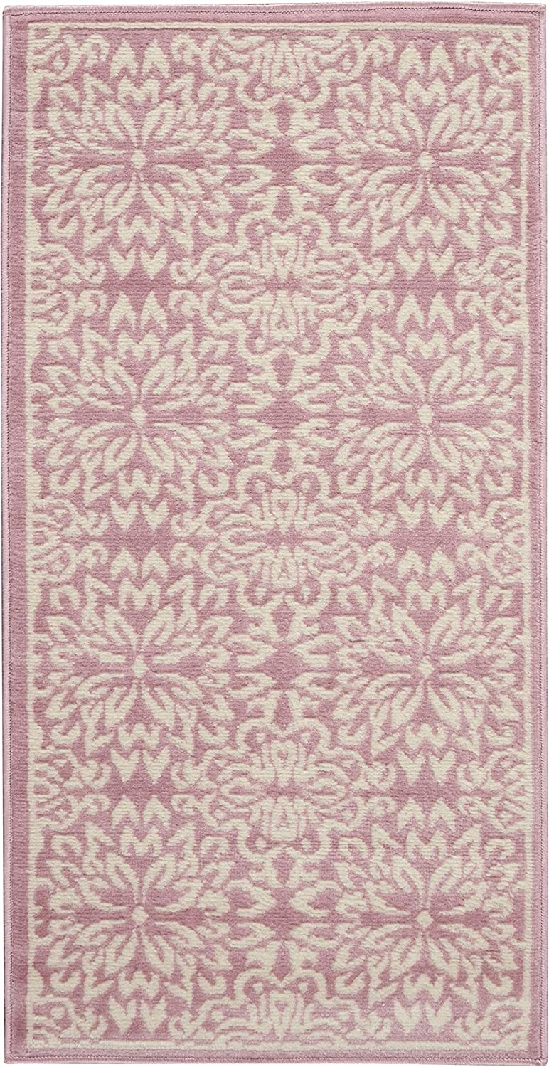 Transitional Floral Ivory/Pink Area Rug