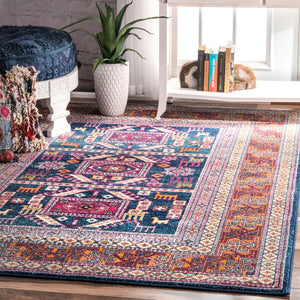 Navy Bohemian Pattern Soft Area Rugs