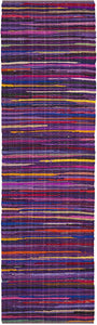 Hand-woven Cotton Area Rug, Purple/Multi