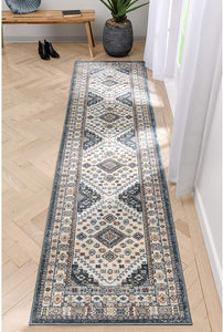 Aryn Blue Tribal Medallion Pattern Area Rug