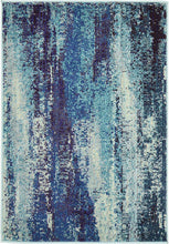 Bright Abstract Blue Soft Area Rug