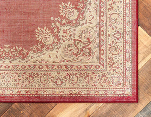 Traditional Medallion Burgundy Soft Area Rug