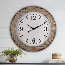 Jericho Matte Brown Rattan 32 1/4" Round Wall Clock