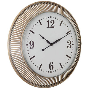 Jericho Matte Brown Rattan 32 1/4" Round Wall Clock