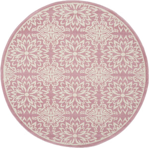 Transitional Floral Ivory/Pink Area Rug