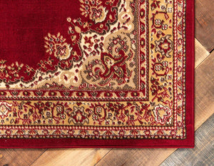 Traditional Medallion Burgundy Soft Area Rug