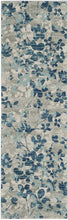 Vintage Floral Grey Blue Soft Area Rug