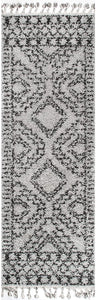 Moroccan Tribal Grey Soft Plush Shag Area Rug
