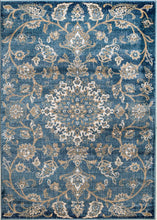 Oriental Distressed Persian Design Blue Soft Area Rug