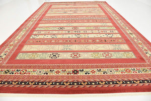 Tribal Pattern Rust Red Soft Area Rug