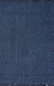 Chunky Loop Navy Blue   Jute Rug - Multiple sizes available