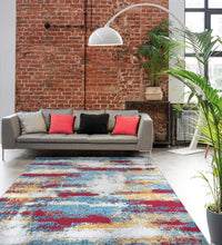 Abstract Soft Area Rug Blue multi