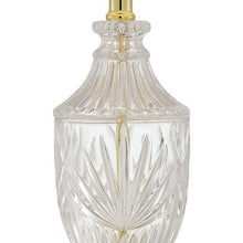 Traditional Cut Glass Urn Table Lamp with Black Shade