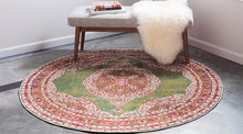 Vintage traditional Green Ivory Red Area Rugs