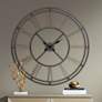 Nolla Gunmetal and Gold Metal 36" Round Wall Clock