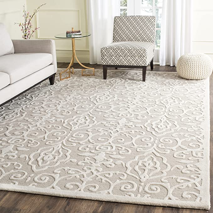 Fledgling MSR4324B Handmade Marais Scroll Wool Entryway Living Room Foyer Bedroom Area Rug