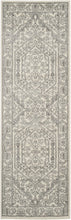 Oriental Vintage Distressed Medallion Ivory/Silver Soft Area Rug