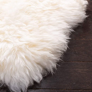 Sheep Skin Collection White  Handmade Rustic Glam Genuine Pelt Extra Thick Accent Soft Area Rug