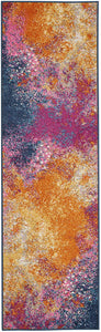 Modern Abstract Colorful Sunburst Area Rug