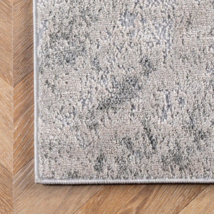 Cyn Abstract Silver Grey Tan Soft Area Rug