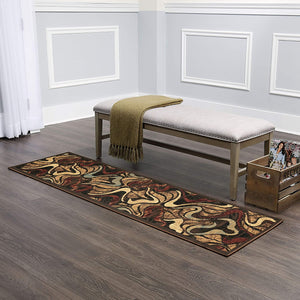 Contemporary Abstract Black Brown Beige Soft Area Rugs - Multiple Sizes