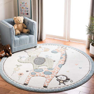 Carousel Kids Collection CRK120A Animal Nursery Playroom Area Rug,Ivory