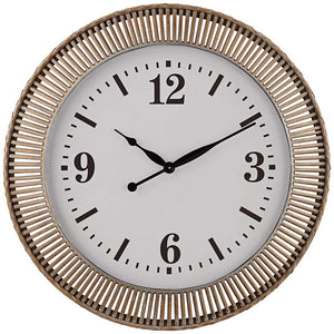 Jericho Matte Brown Rattan 32 1/4" Round Wall Clock