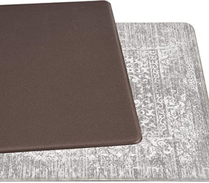 Rugshop Distressed Traditional Vintage Design Anti Fatigue Standing Mat 18" x 30" Gray
