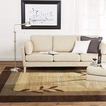 Bordered Design Brown Beige Soft Area Rugs