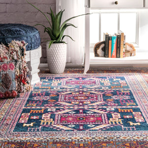 Navy Bohemian Pattern Soft Area Rugs