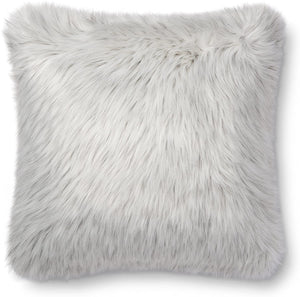 Cover with Pollyfill and Zipper Closure Throw Pillow White/Grey