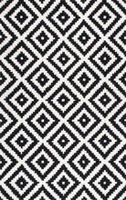 Geometric Black Contemporary Wool Area Rug