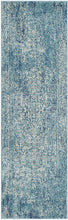 Vintage Oriental Blue and Ivory Soft Area Rug