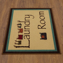 Laundry Collection Area Rug Brown Bordered