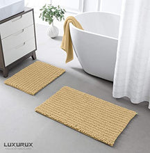 Grey Bathroom Rug Set by Zebrux, Non Slip Thick Shaggy Modern Designed Chenille Bathroom Rugs, Bath Mats for Bathroom Extra Soft and Absorbent - Bath Rugs Set for Indoor/Kitchen ( Light Grey)
