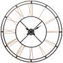 Nolla Gunmetal and Gold Metal 36" Round Wall Clock