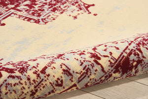 Cream Red Distressed Persian Area Rugs